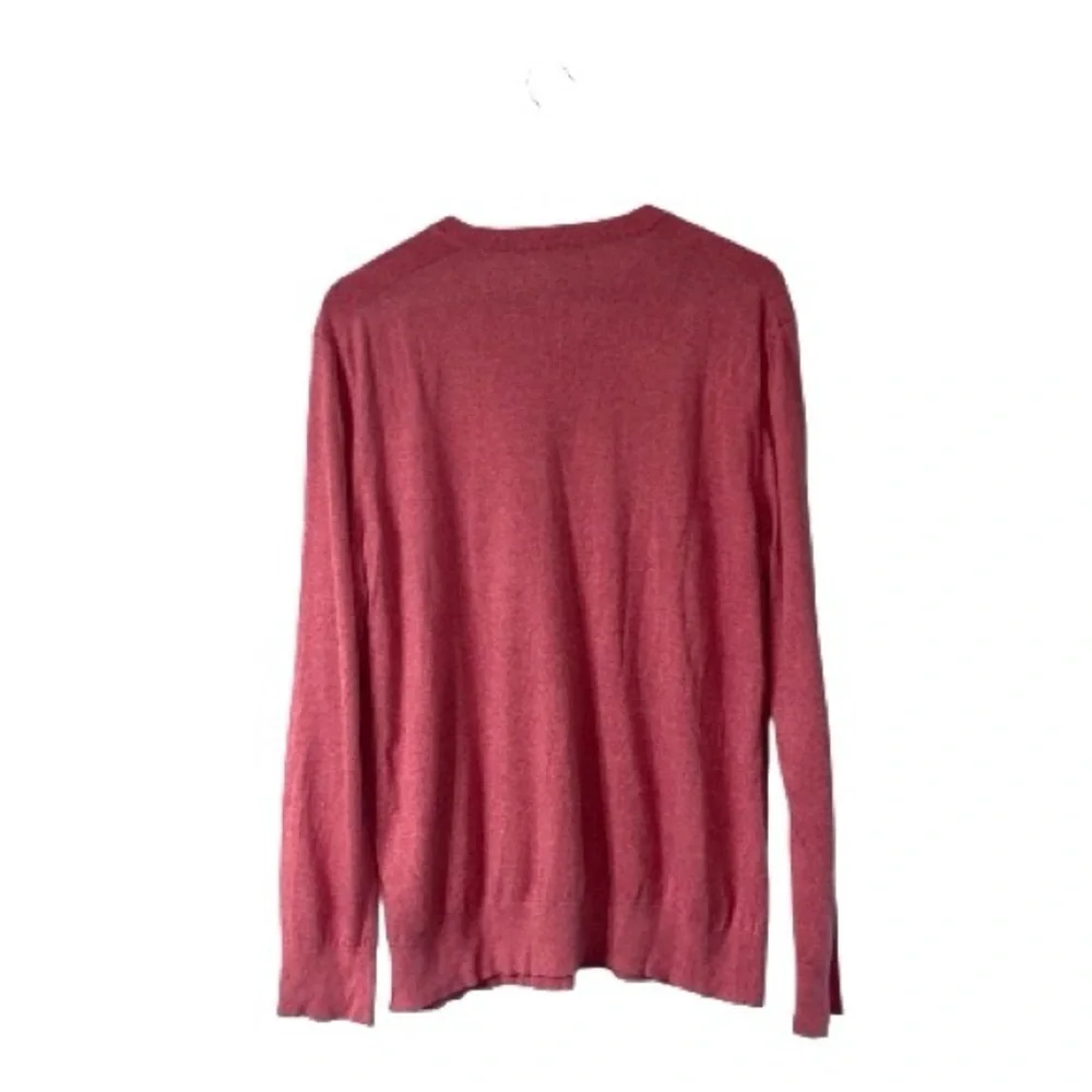 Banana Republic Pink Red Silk Linen Sweater V-Neck Classic Office Size Mens XL